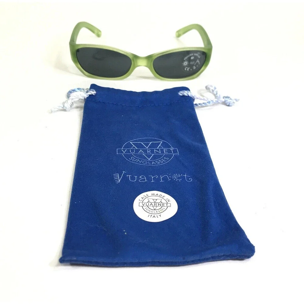 Vuarnet Kids Sunglasses B900 Matte Clear Green Frames with Blue Lenses